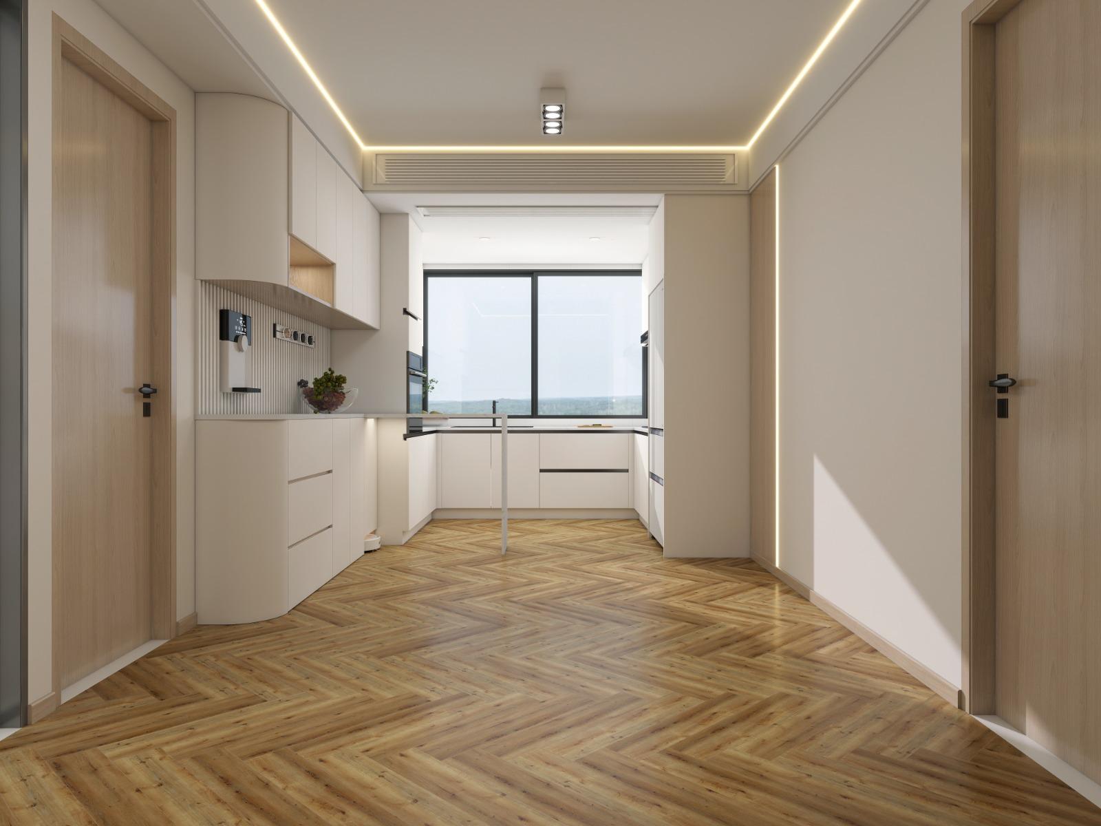 Sunlit Elm - Herringbone - Infinita